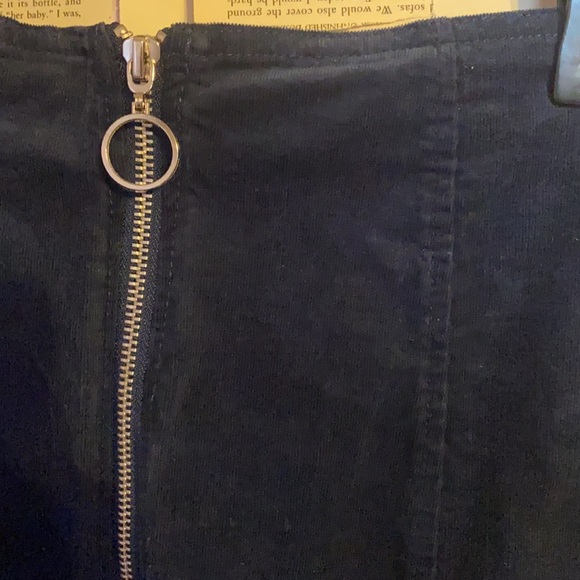 Blue Velvet Zipper Skirt - Picture 3 of 5
